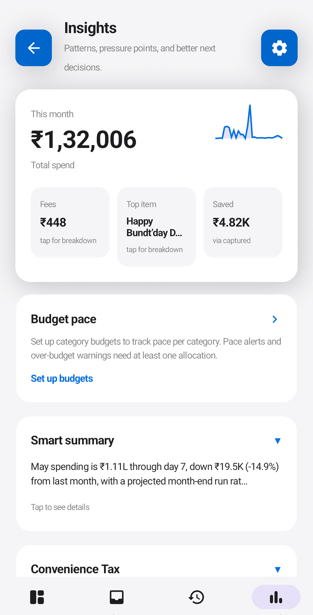 Spending patterns, fees, and a plain-English monthly summary