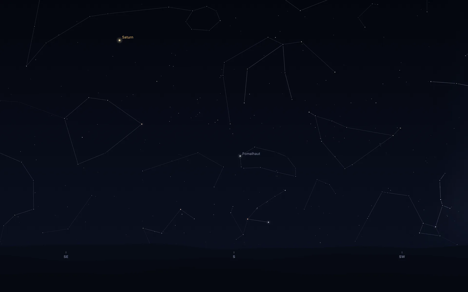 Orbit for Mac: The night sky. Actual product capture.