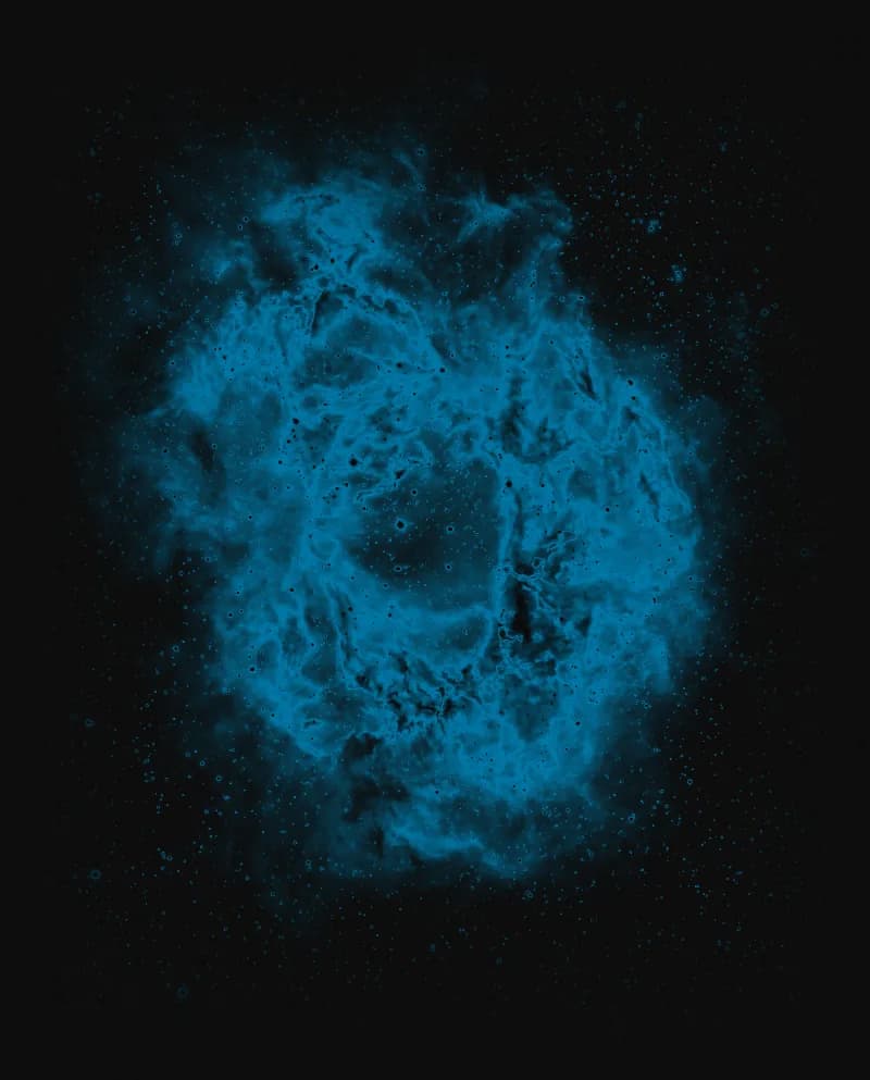 A nebula pulled as a two-ink press plate in process cyan