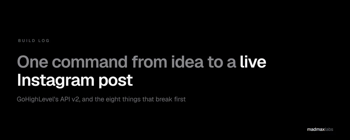 One command from idea to live post article cover